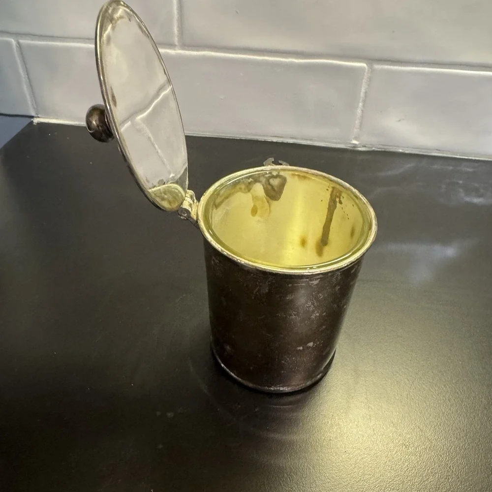 restoration hardware Brass Plated‎ Jam Pot And Glass Insert